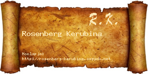 Rosenberg Kerubina névjegykártya